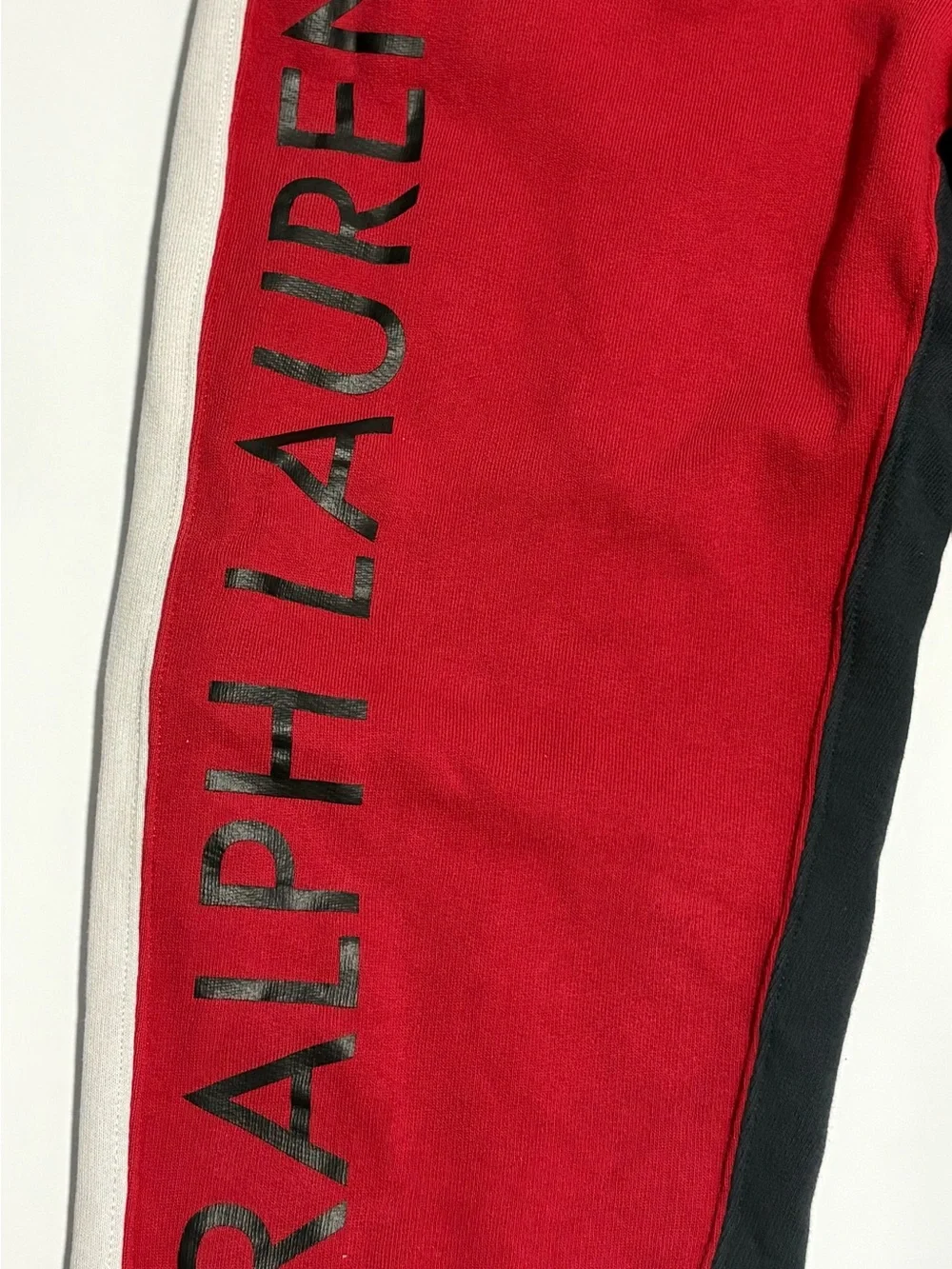 Ralph Lauren Red Fleece Joggers with Black Waistband